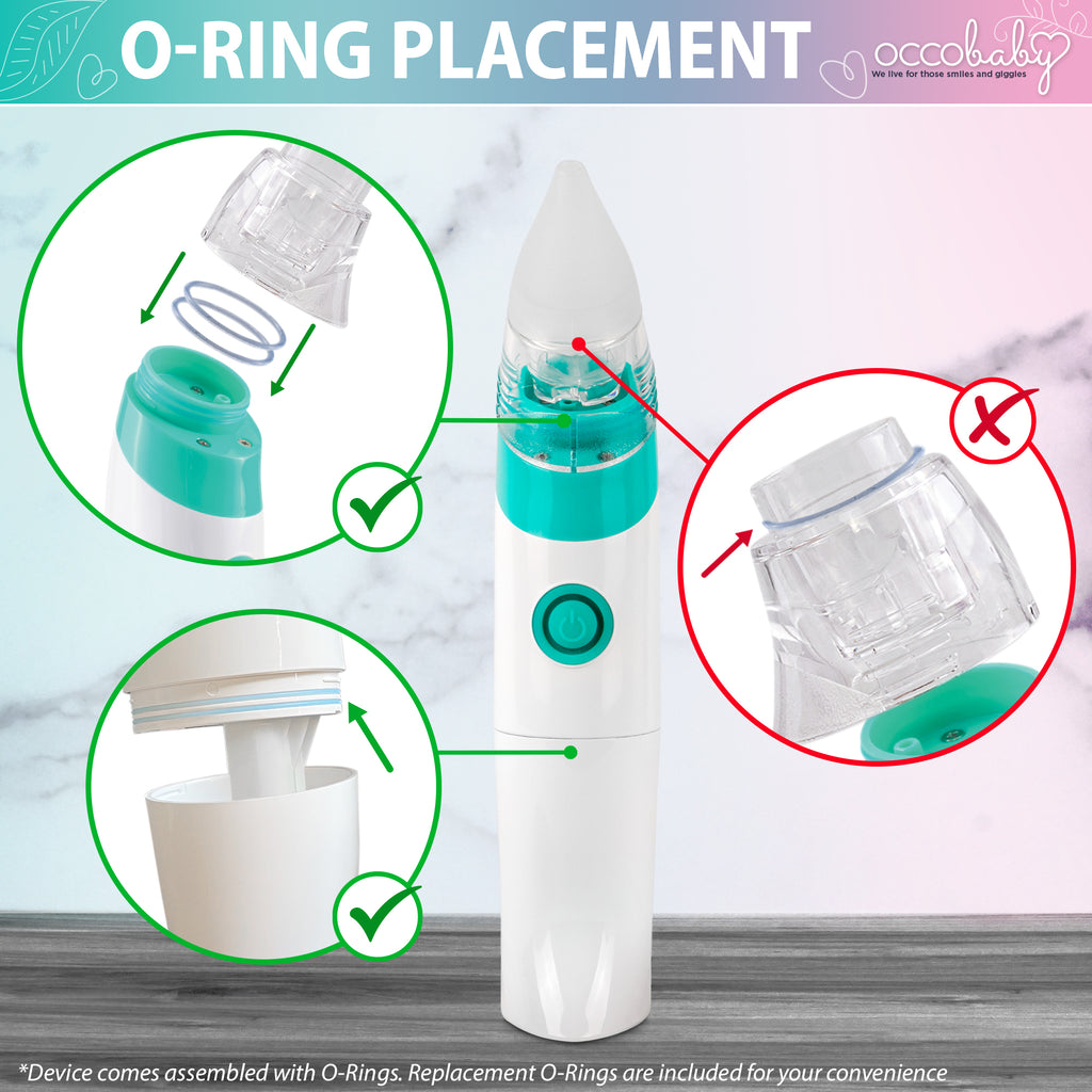 Replacement Kit of Mucus Cup, O-Rings, and Silicone Tips for Battery Aspirator