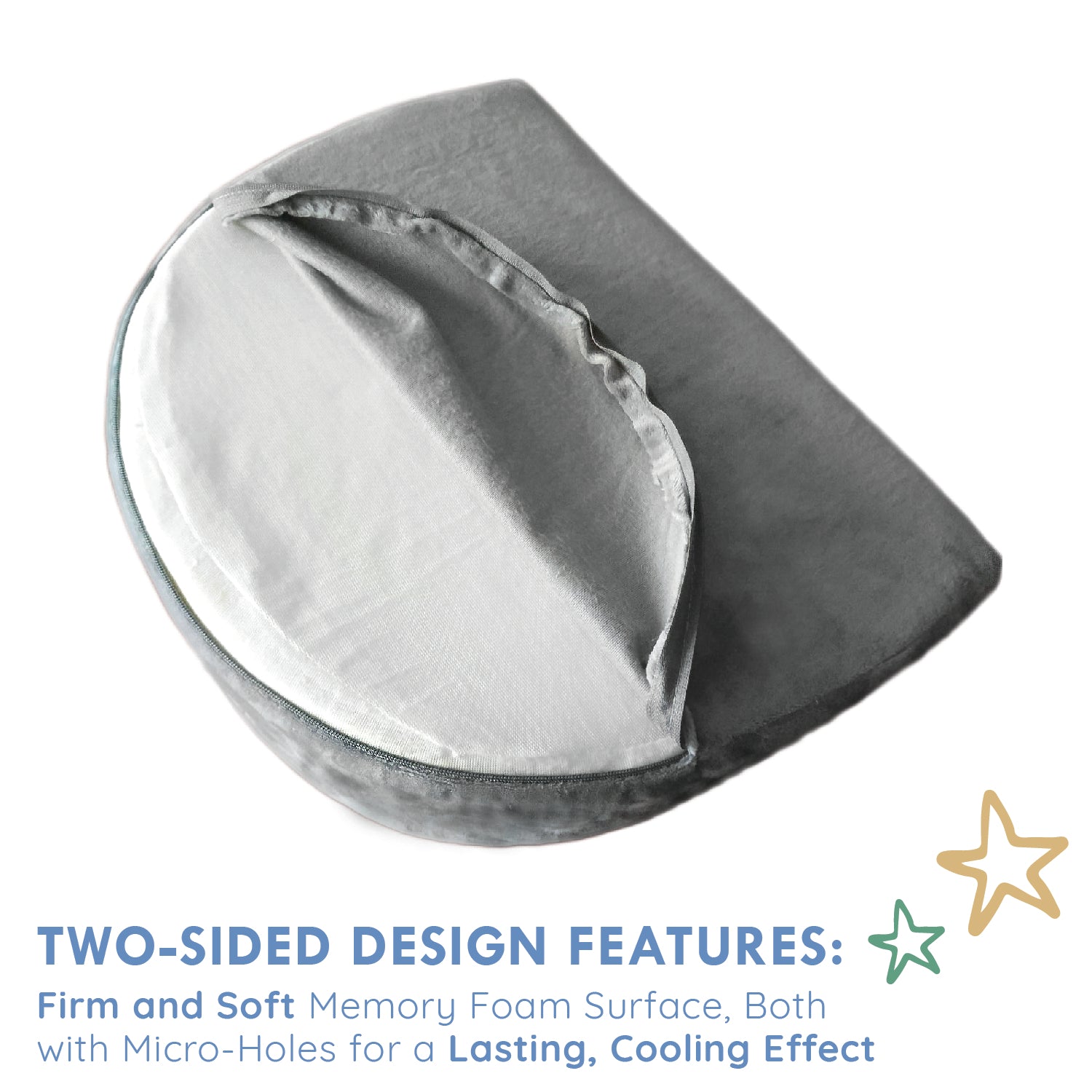 COMFYSURE Car Seat Wedge Pillow – Memory Foam Firm Cushion
