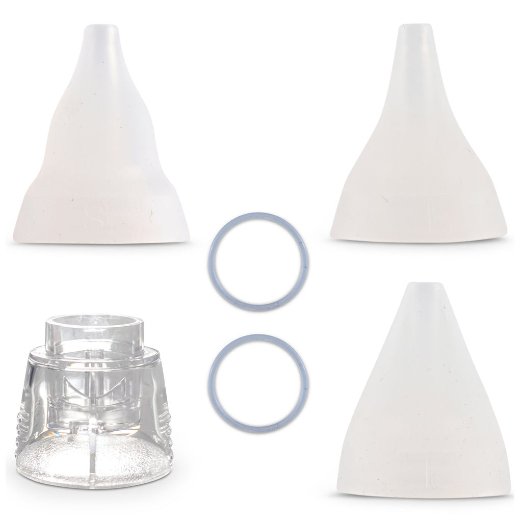 Replacement Kit of Mucus Cup, O-Rings, and Silicone Tips for Battery Aspirator
