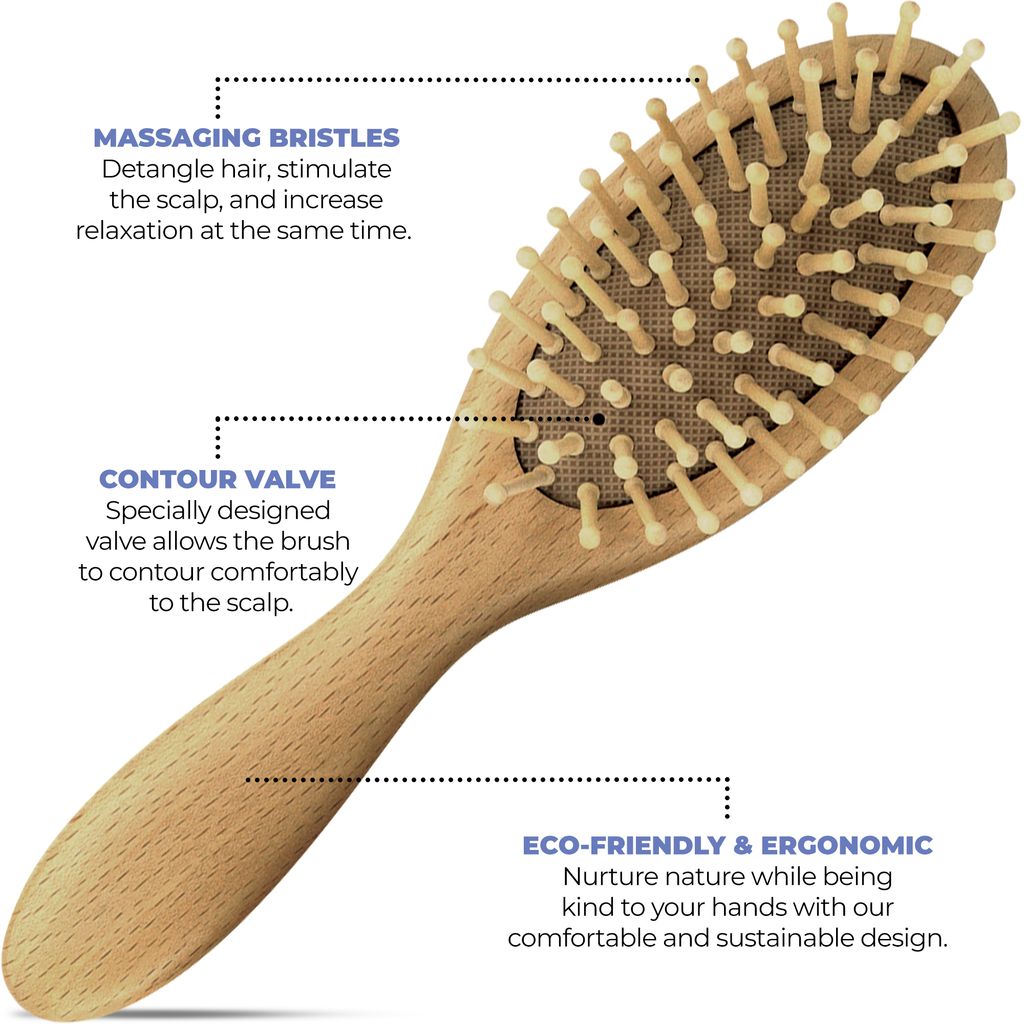 Baby Wooden Hairbrush and Comb Set