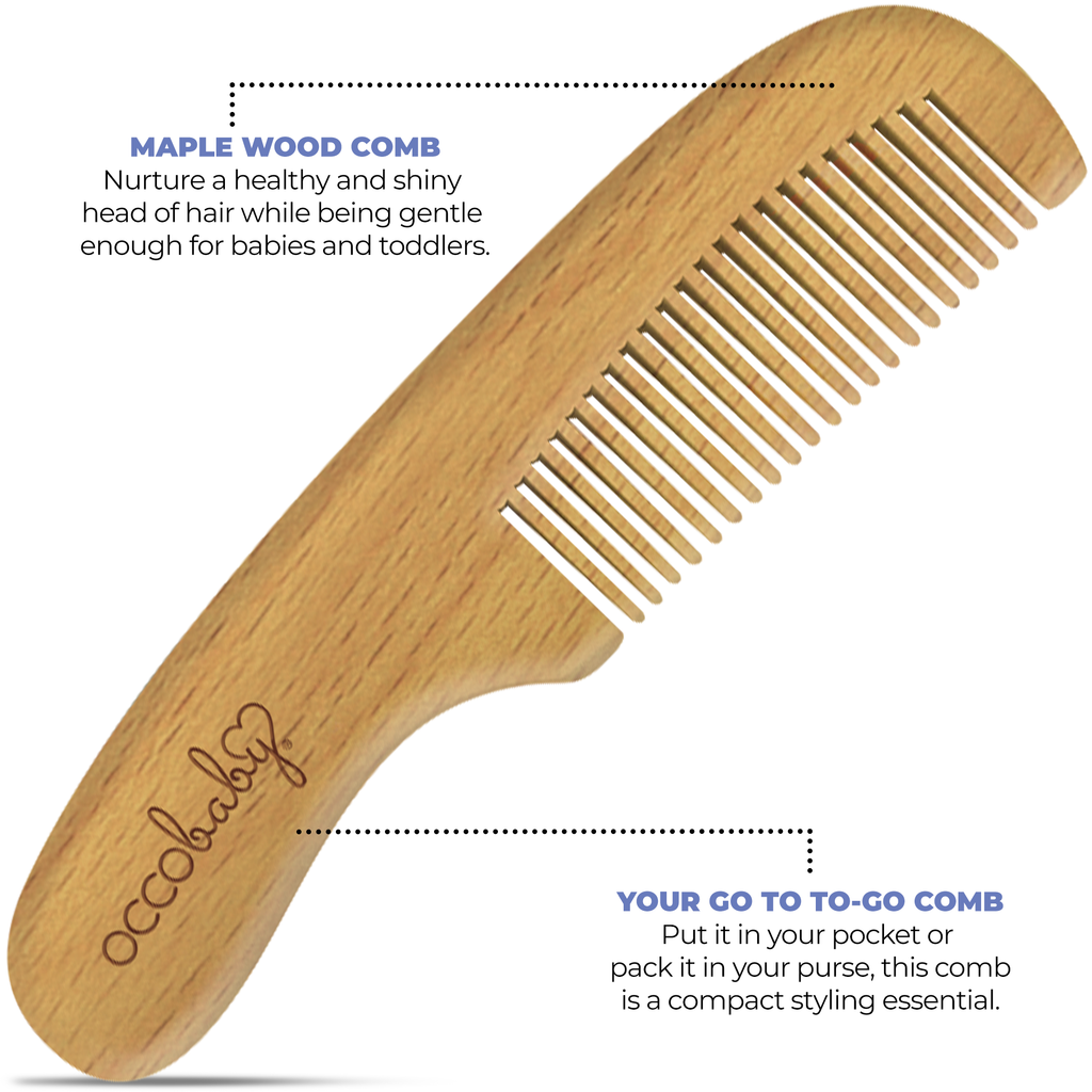 Baby Wooden Hairbrush and Comb Set